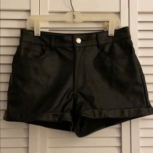 H&M Faux Leather Shorts